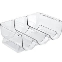 Vinorganisatör Stapelbar plast Transparent Vattenflaskhållare Ställ för Hemvisning 3 Flaskor Transparent