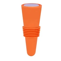 Vinpropp i livsmedelskvalitet, silikon i rostfritt stål, 6,1x2,35 cm, dekorativa, praktiska, återanvändbara vinkorkar för dekoration, orange