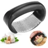 Vitlökspress i Stål – Garlic Press Handtag – Svart