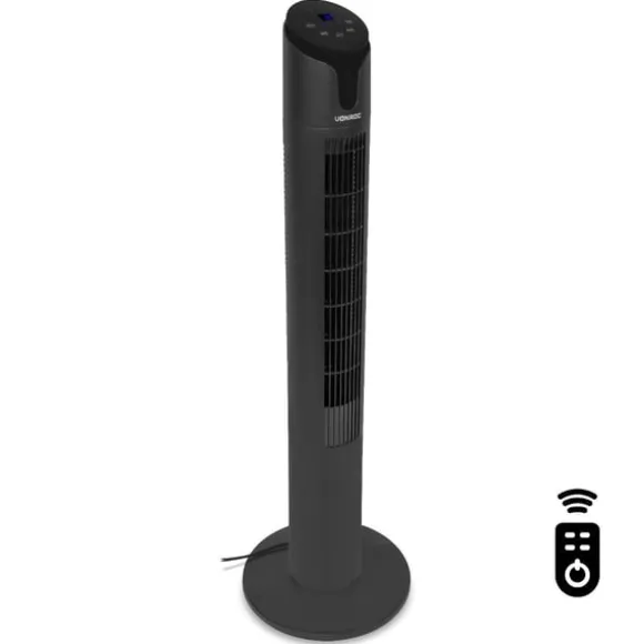 VONROC Lyxig pelarfläkt – 110cm – svart | Inkl. fjärrkontroll
