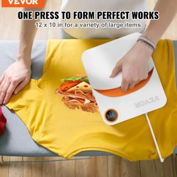 Värmepress 30,5x25,4 cm vit och orange, sublimeringsöverföringsenhet