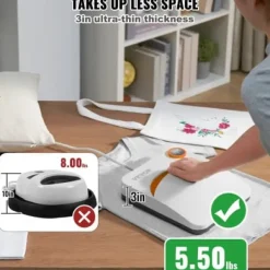 Värmepress 24,7x24,7x7,4 cm vit, sublimeringsöverföringsenhet