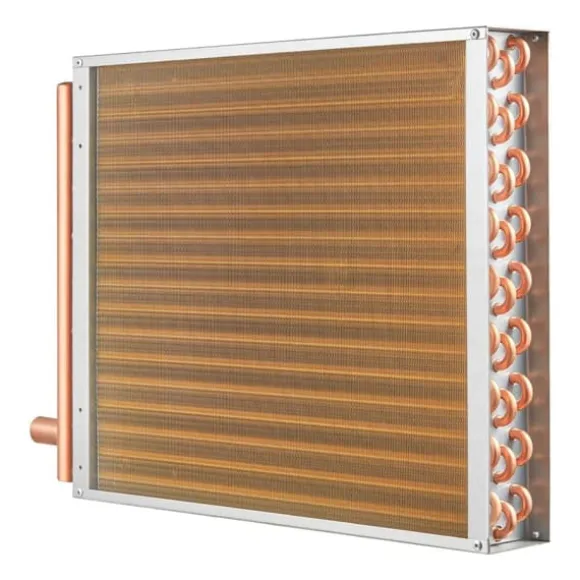 Värmeväxlare 18x20, vatten till luft, 3-radig, 3/8 kopparportar, effektiv värmeöverföring, hållbar konstruktion