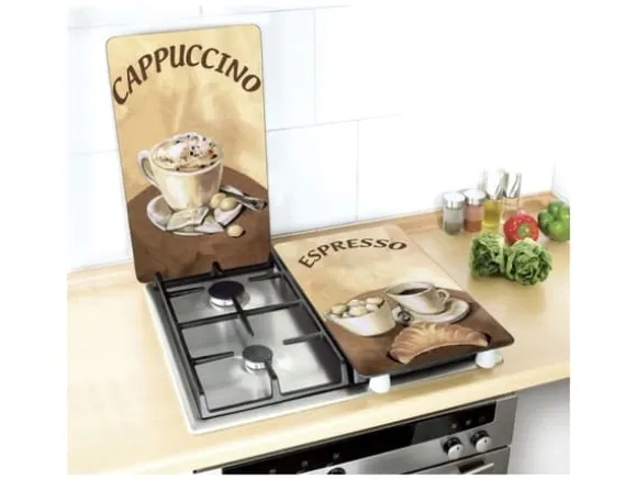 WENKO Coffee, Rektangulär, Plast, Härdat glas, Termoplastisk elastomer (TPE), Beige, Frukt och grönsaker, Bild, 300 mm