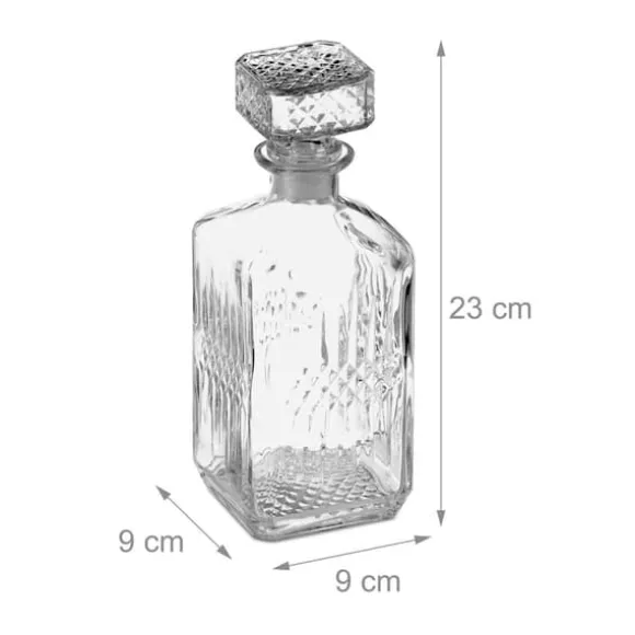 Whiskydekanter, 23x9x9 cm, Transparent