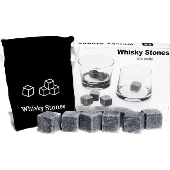 Whiskysten - Set om 9 - Granit - Förvaringspåse i muslin - Grå
