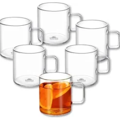 Wilmax glasmuggar för kaffe och te 500 ml – 6-pack