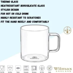 Wilmax glasmuggar för kaffe och te 500 ml – 6-pack