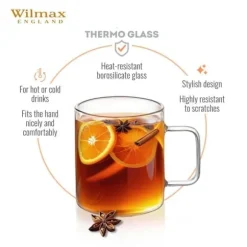 Wilmax glasmuggar för kaffe och te 500 ml – 6-pack