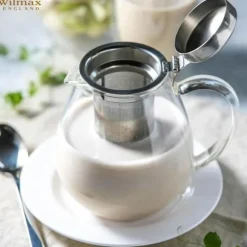 Wilmax tekanna i glas 600 ml med stålfilter, spissäker