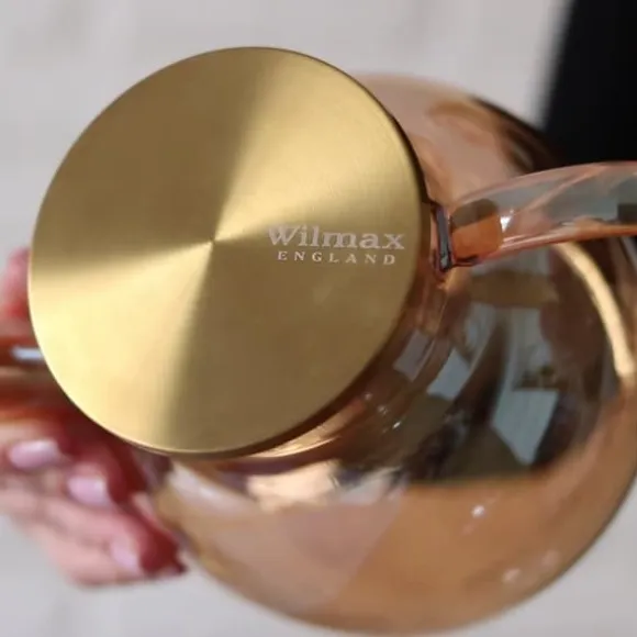Wilmax tekanna 1,6 L i termoglas, PVD-finish
