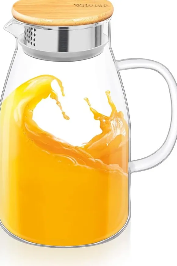 Wilmax termos-glaskaraff 1,9 L, borosilikat, bambulock