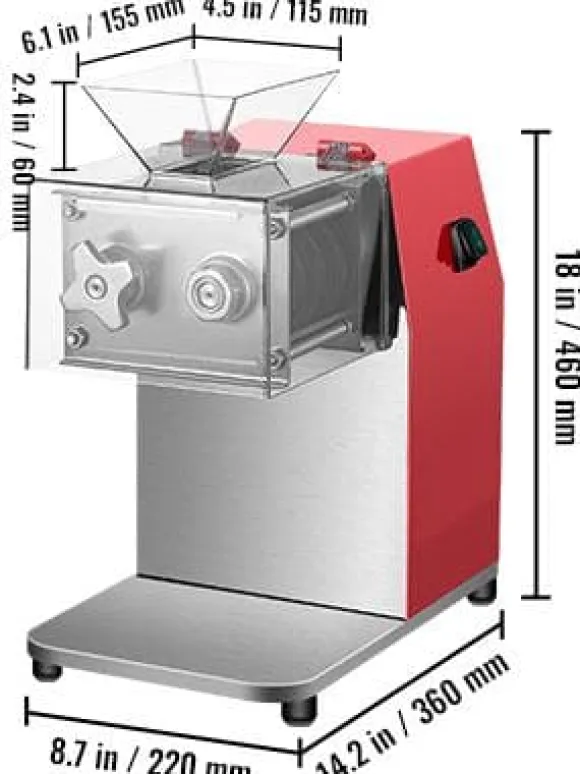 850W 250kg/H 7mm skärtjocklek kommersiell elektrisk köttskärare, hög effektivitet, låg ljudnivå, lätt att rengöra, hög tillämpbarhet