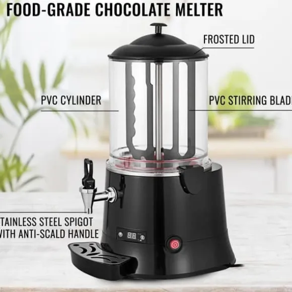 400W 10L 30-90°C varmchokladmaskin med avtagbar droppbricka, choklad tempereringsmaskin, lätt att använda och rengöra