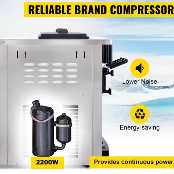 2200W 20-28L/H mjukglassmaskin med 2 x 6L behållare och 4 olika munstycken, 3 smaker, smart manöverpanel, genomtänkta detaljer