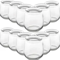 12x glasburkar Burkar Behållare Koppar Yoghurtkoppar Desserter 200ml