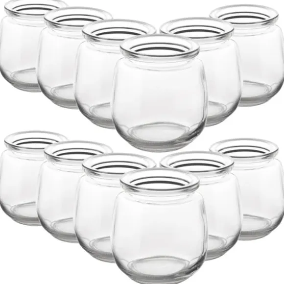 12x glasburkar Burkar Behållare Koppar Yoghurtkoppar Desserter 200ml