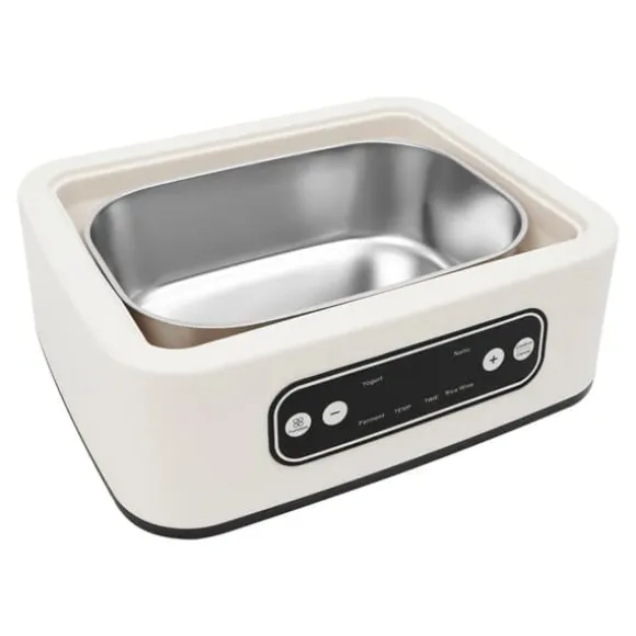 Yoghurtmaskin - Elektrisk - 1,6 L - 9 Koppar 100 ml - LED-display - Touchknappar - 20 W 220 V 50 Hz EU-kontakt - 304 Rostfritt stål/glas - Vit