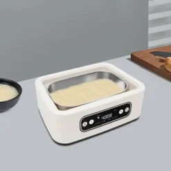 Yoghurtmaskin - Elektrisk - 1,6 L - 9 Koppar 100 ml - LED-display - Touchknappar - 20 W 220 V 50 Hz EU-kontakt - 304 Rostfritt stål/glas - Vit