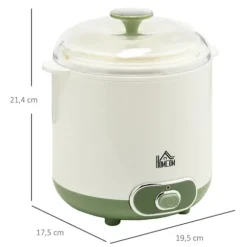 Yoghurtmaskin 1,5 l med 2 glasburkar och sil, 20 W, för grekisk yoghurt, 3–5 personer, vit