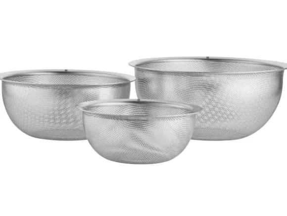 ZWILLING Prep Durkslag/sil/ångkok set 3 st. S 16 cm + M 20 cm + L 24 cm. 18/10 rostfritt stål.