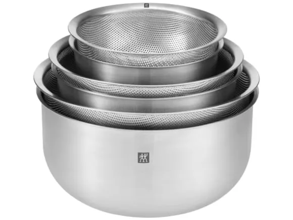 ZWILLING Prep Durkslag/sil/ångkok set 3 st. S 16 cm + M 20 cm + L 24 cm. 18/10 rostfritt stål.